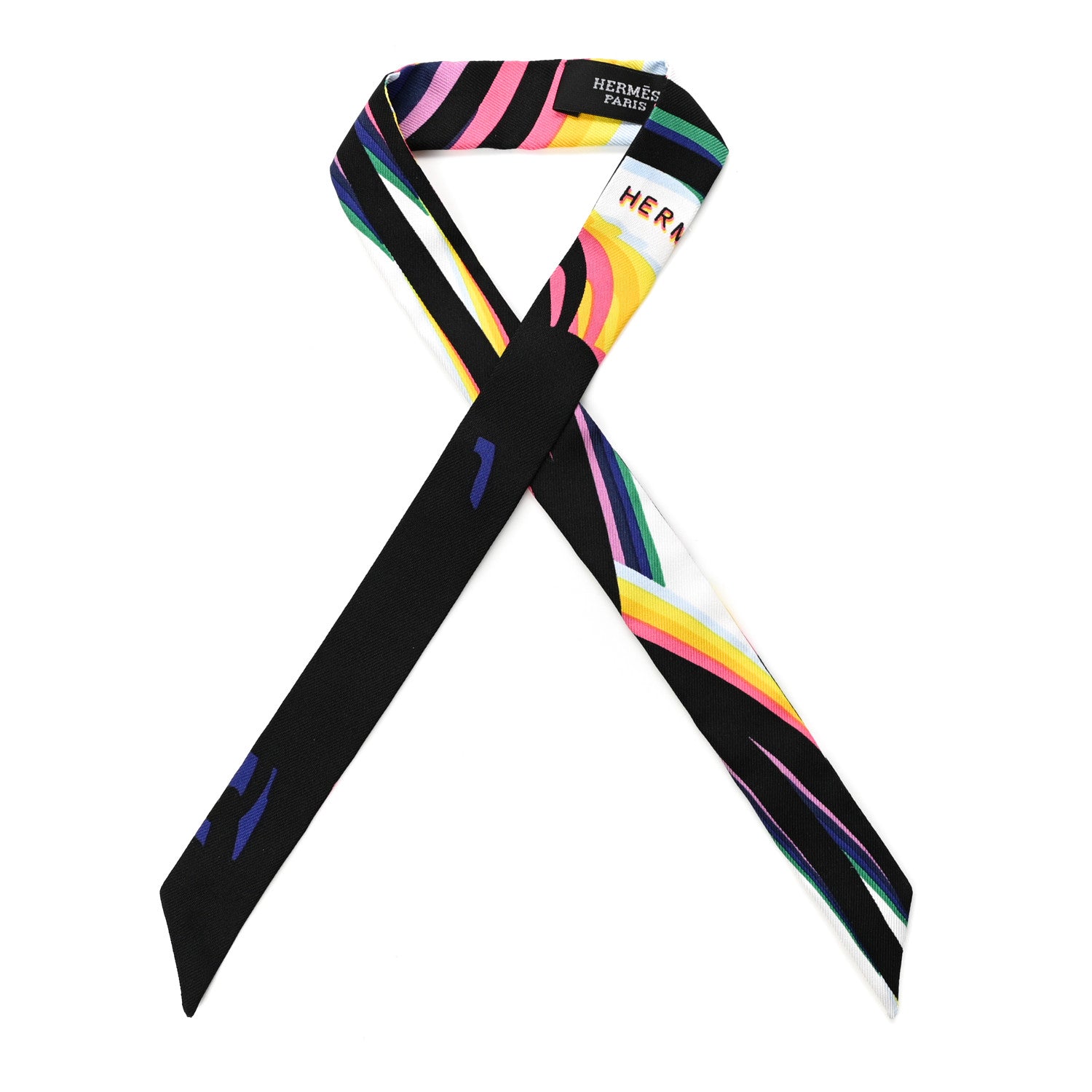 Hermes Silk Brides De Gala Shadow Doll Twilly Black Jaune Multicolor 1 of 3
