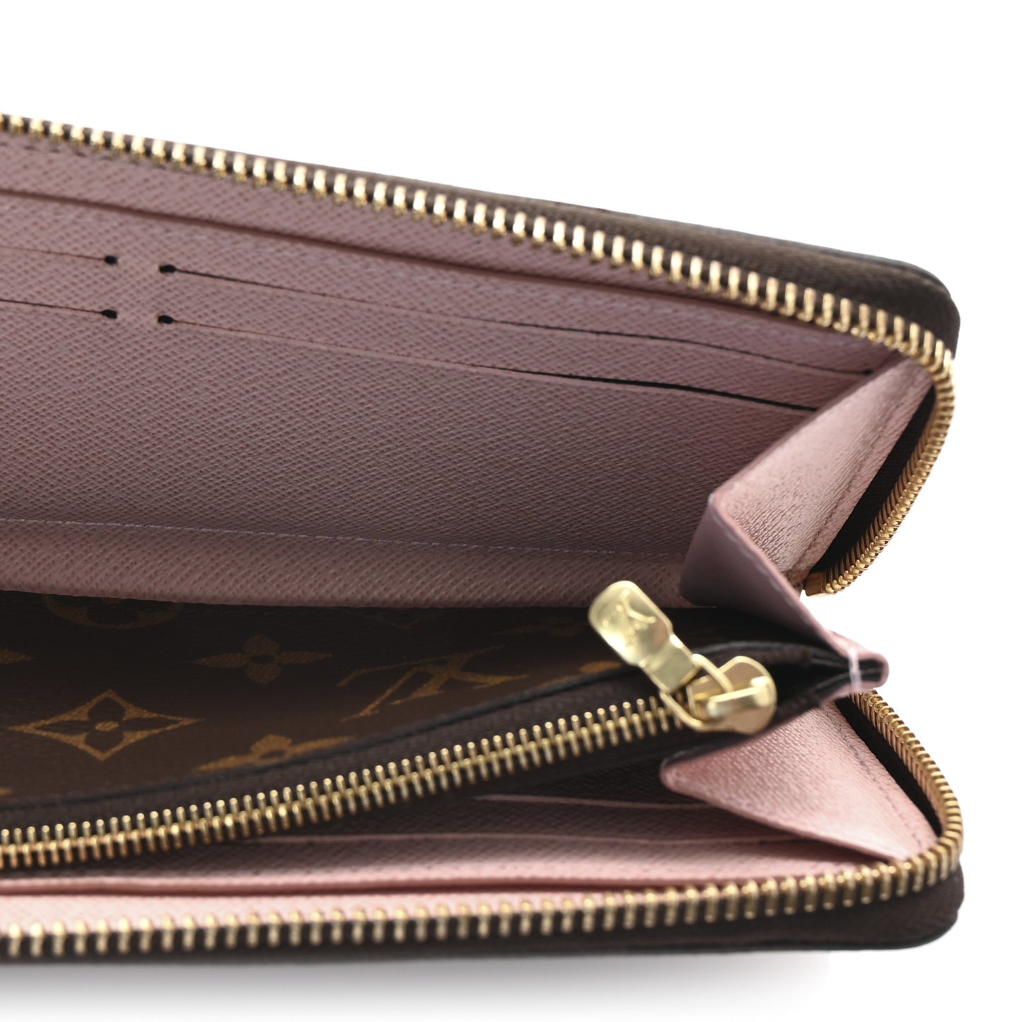 Monogram Clemence Wallet Rose Ballerine