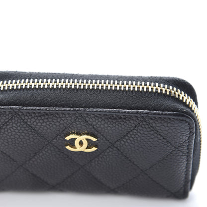 Chanel Caviar Quilted Zip Coin Purse Black 9 of 10