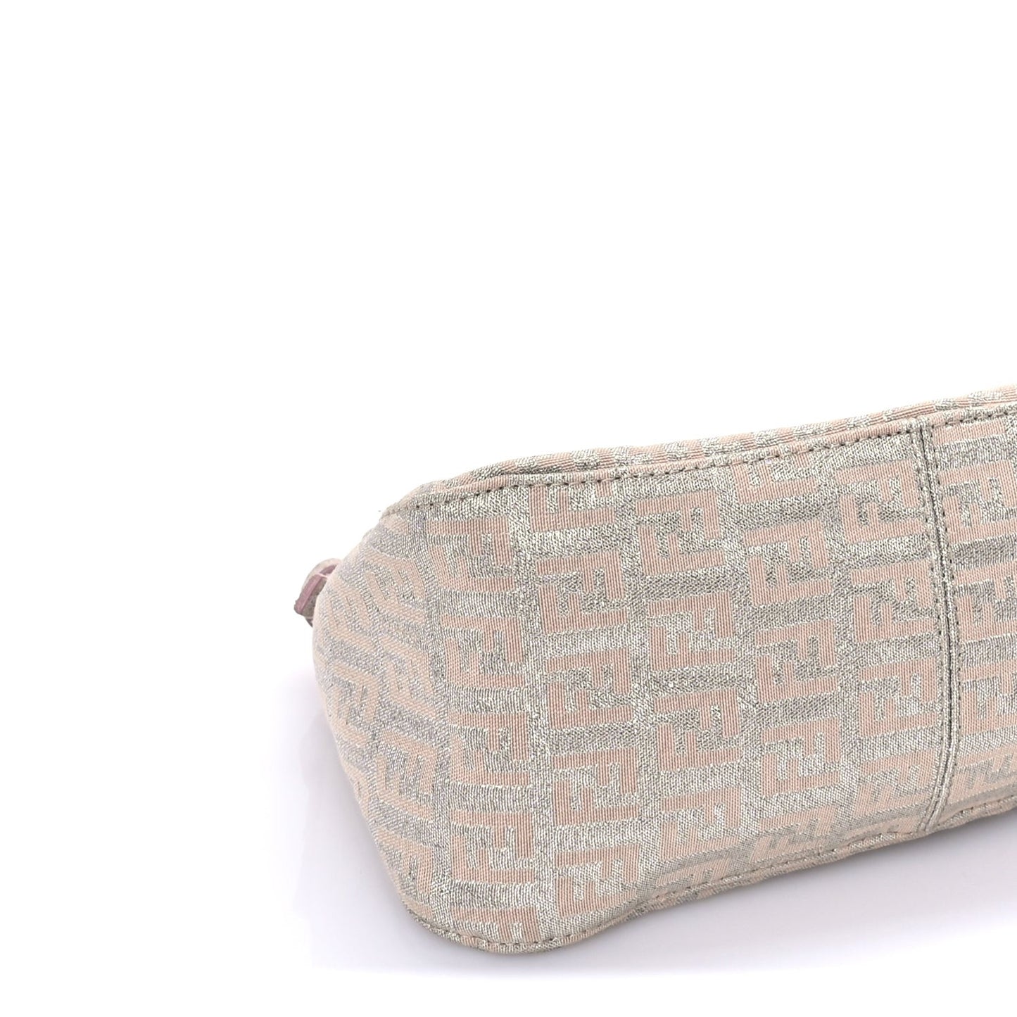Metallic Jacquard Zucchino Suede Mini Mama Baguette  Cipria Argento Grigio
