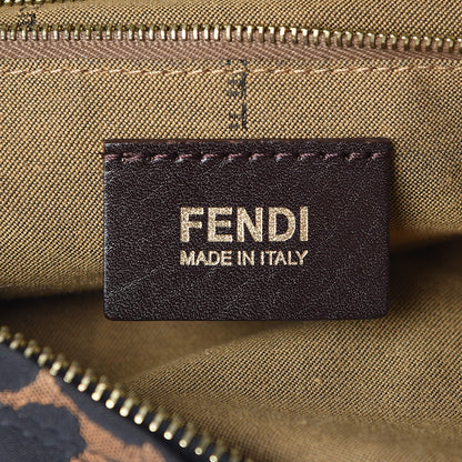 Fendi Jacquard Leopard Print Chef Hobo Tobacco 6 of 7