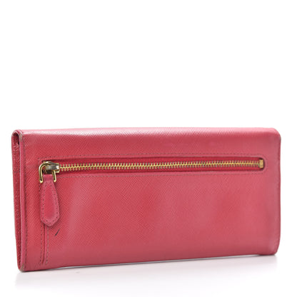 Prada Saffiano Bow Continental Wallet Peonia 3 of 12