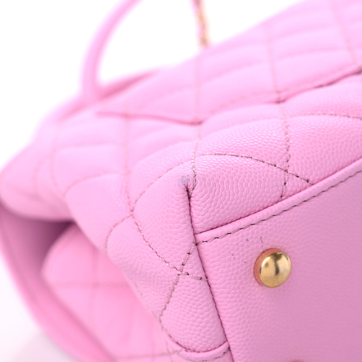 Caviar Quilted Mini Coco Chain Handle Flap Pink