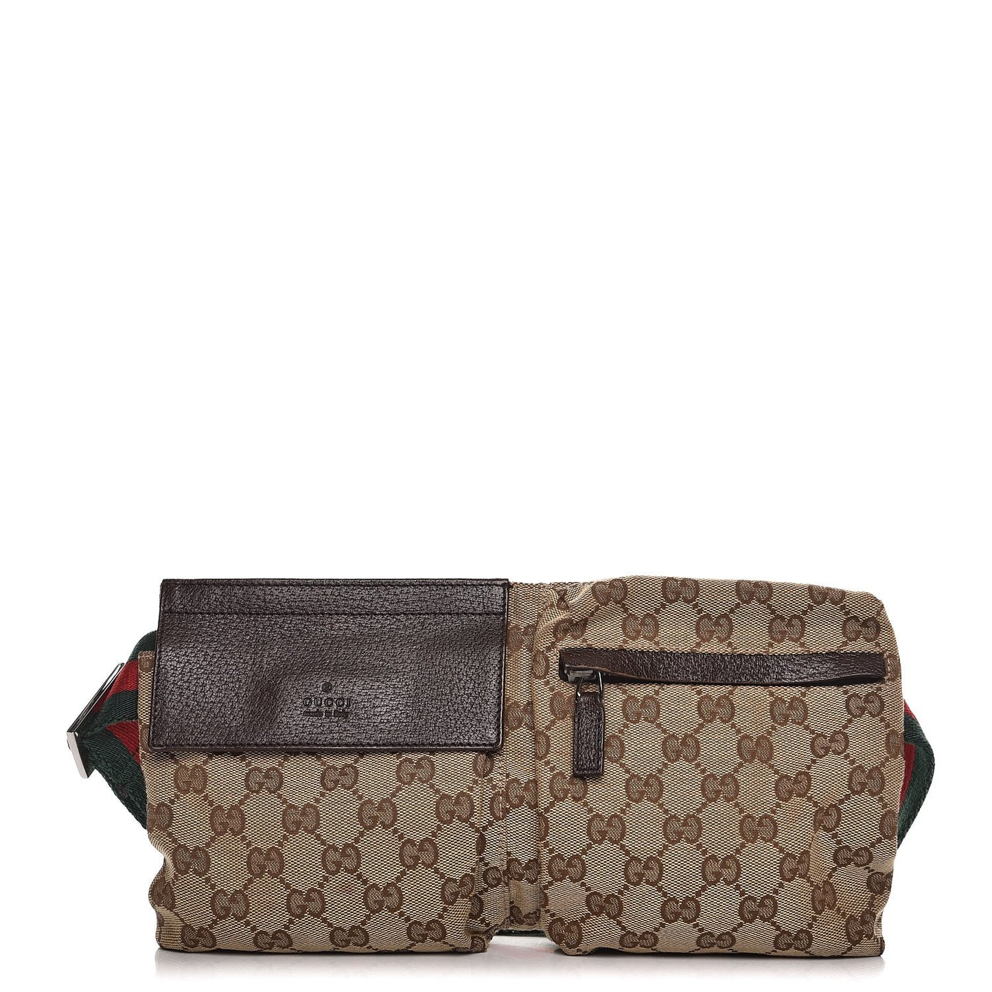 Monogram Web Belt Bag Dark Brown