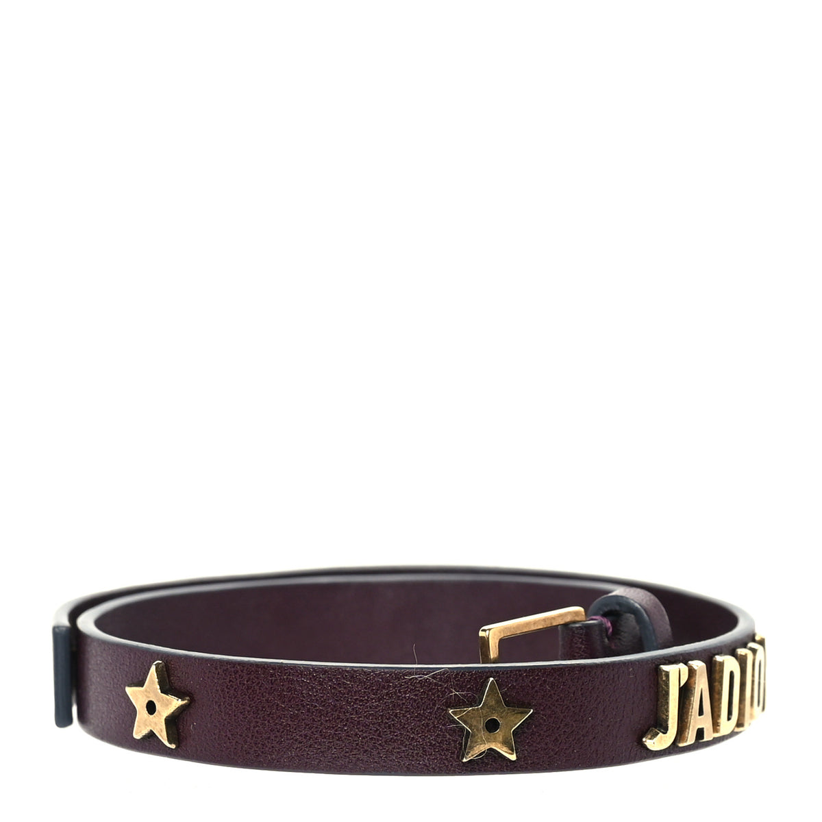 Calfskin Star J'Adior Double Bracelet Wine