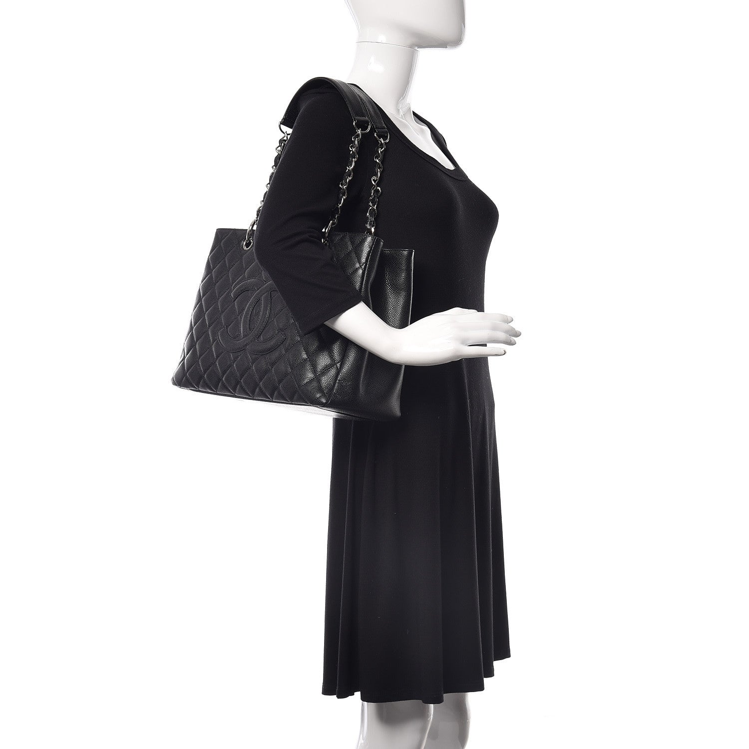 Chanel Caviar Quilted Grand Shopping Tote GST Black 2 of 10