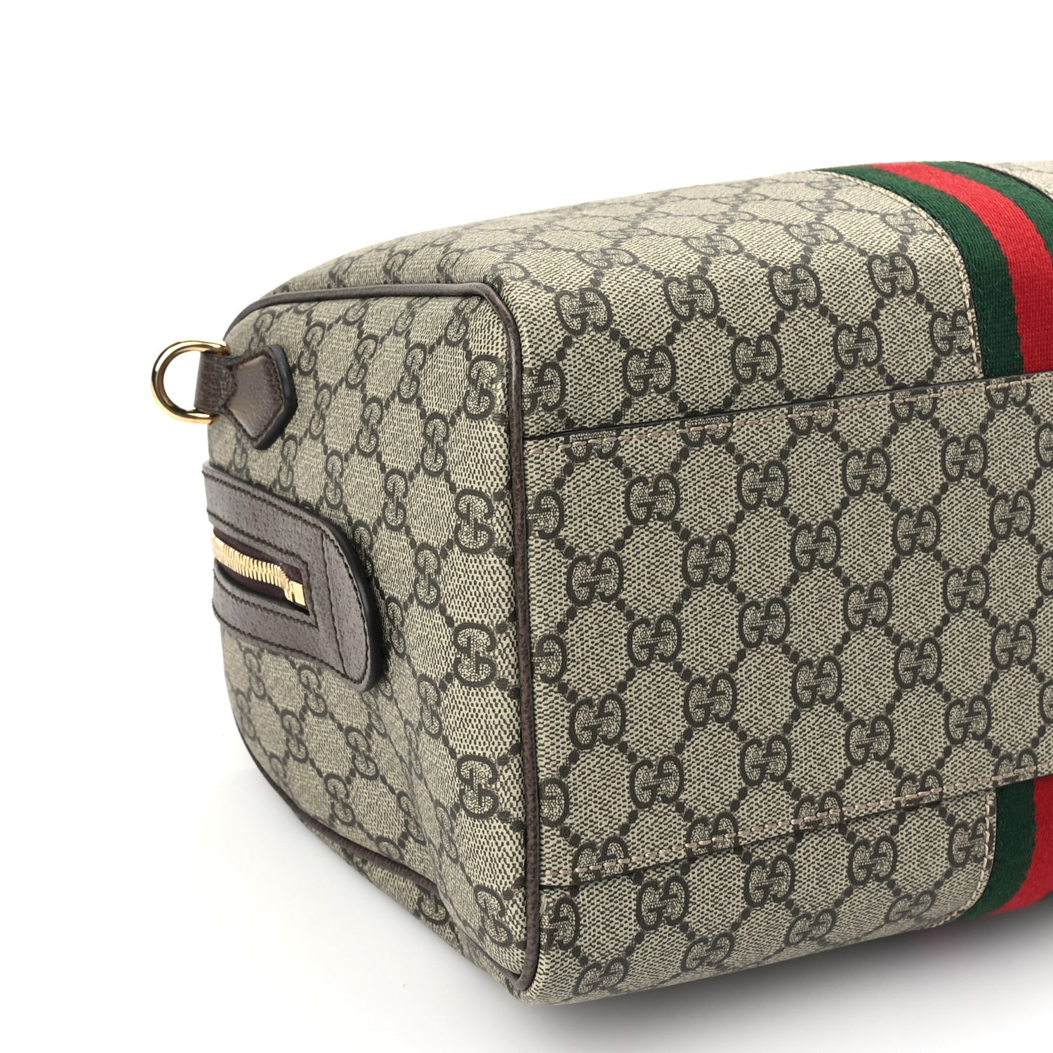 Gucci GG Supreme Monogram Web Medium Ophidia Top Handle Bag Beige Ebony 7 of 8