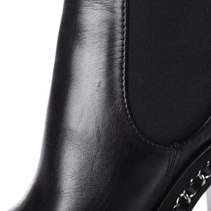 Chanel Calfskin Chain Around Elastic Boots 39 Black 10 of 11