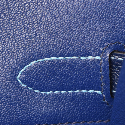 Hermes Epsom Horseshoe Birkin 30 Rose Azalee Bleu Saphir 17 of 32