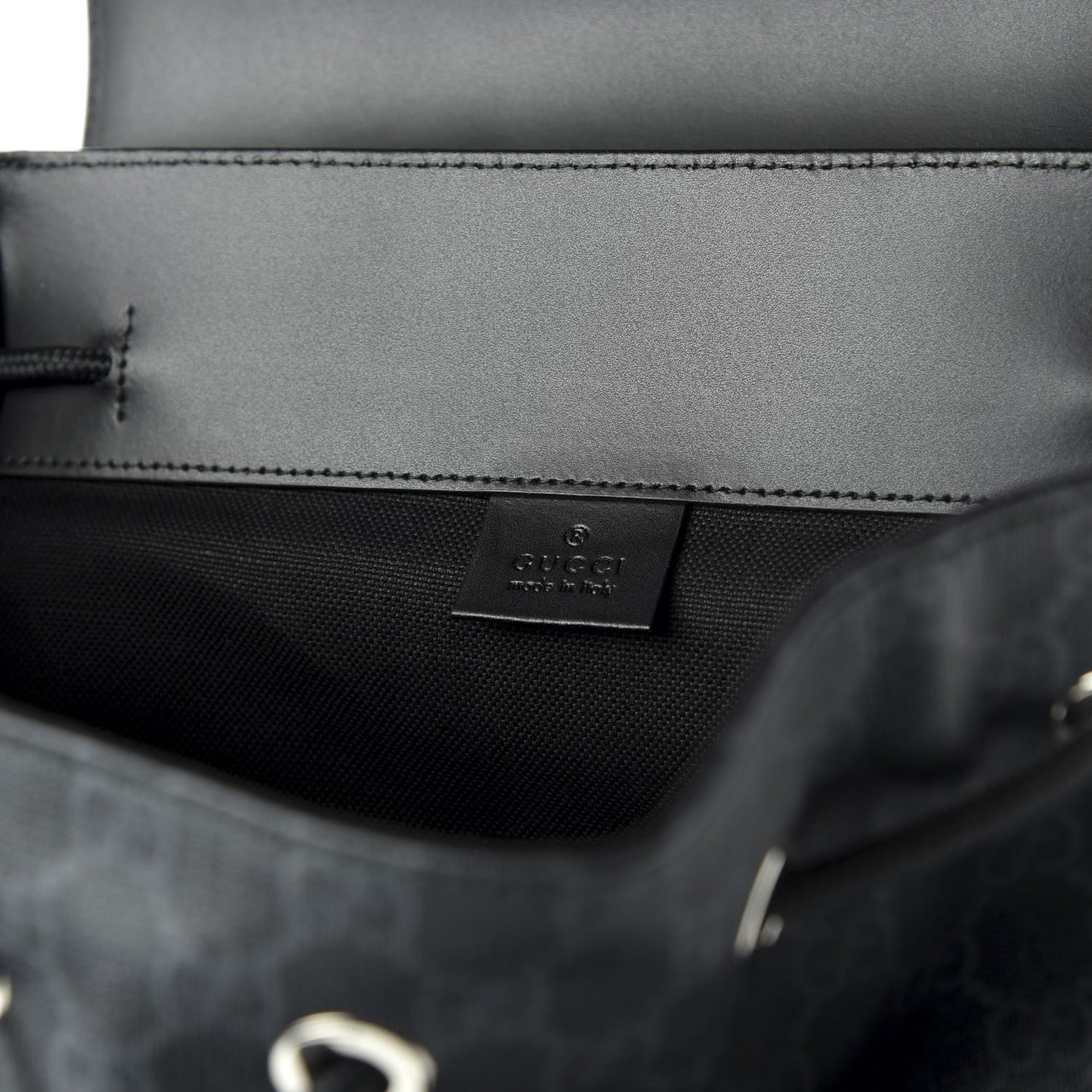 Soft GG Supreme Monogram Appia Calfskin Web Double Buckle Backpack Black