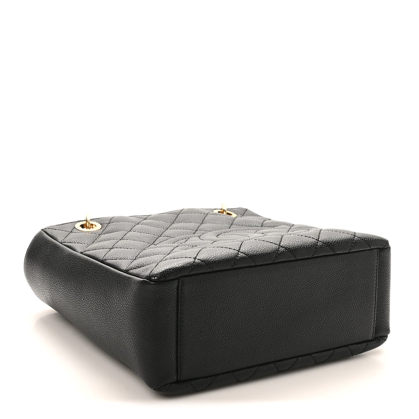 Caviar Quilted Petit Shopping Tote PST Black