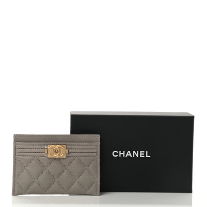 Chanel Caviar Quilted Boy Card Holder Grey 8 of 8