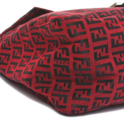 Fendi Zucchino Mama Baguette Red Black 9 of 10