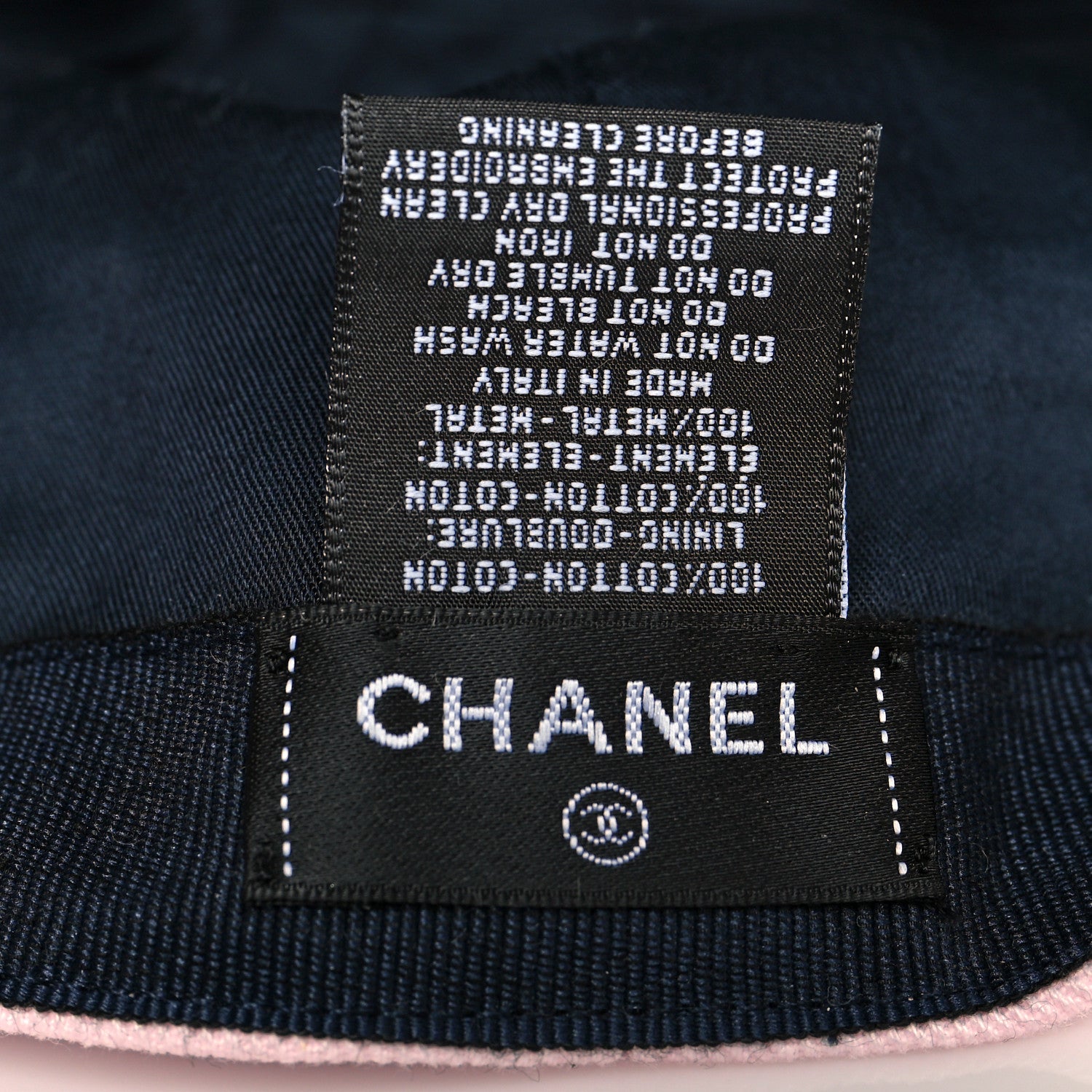 Chanel Cotton Sequin CC Cap Hat Light Pink 7 of 7