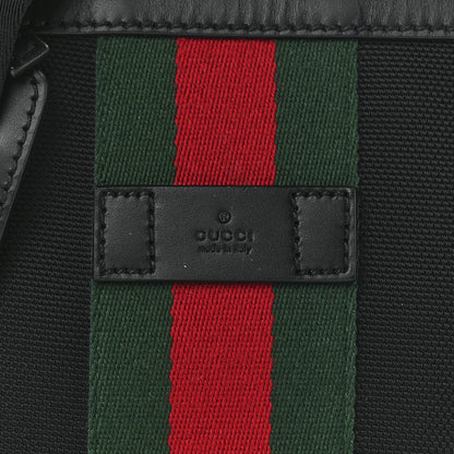 Gucci Techno Canvas Selleria Calfskin Web Small Flat Messenger Bag Black 9 of 13