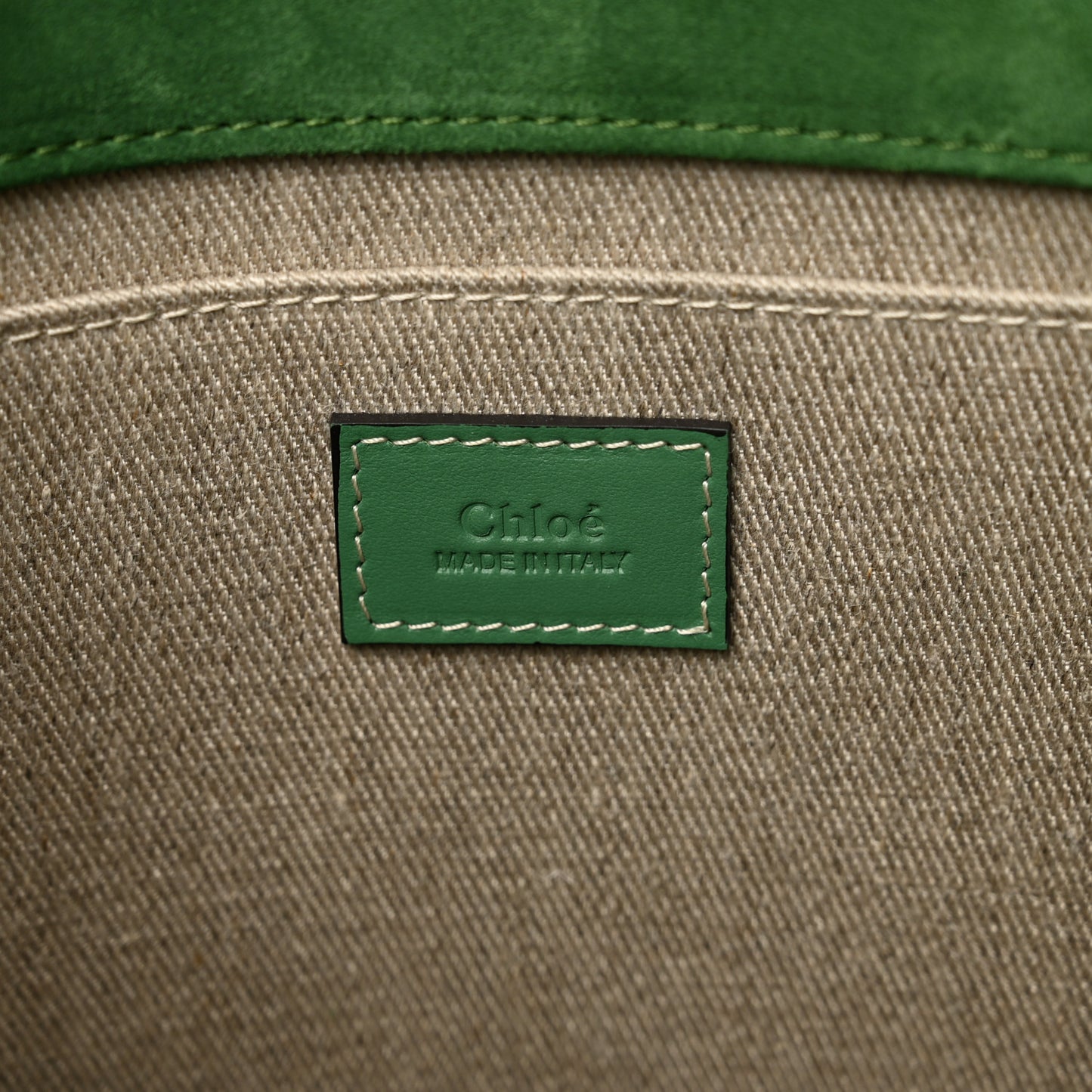 Suede Calfskin Medium Woody Tote Bright Green