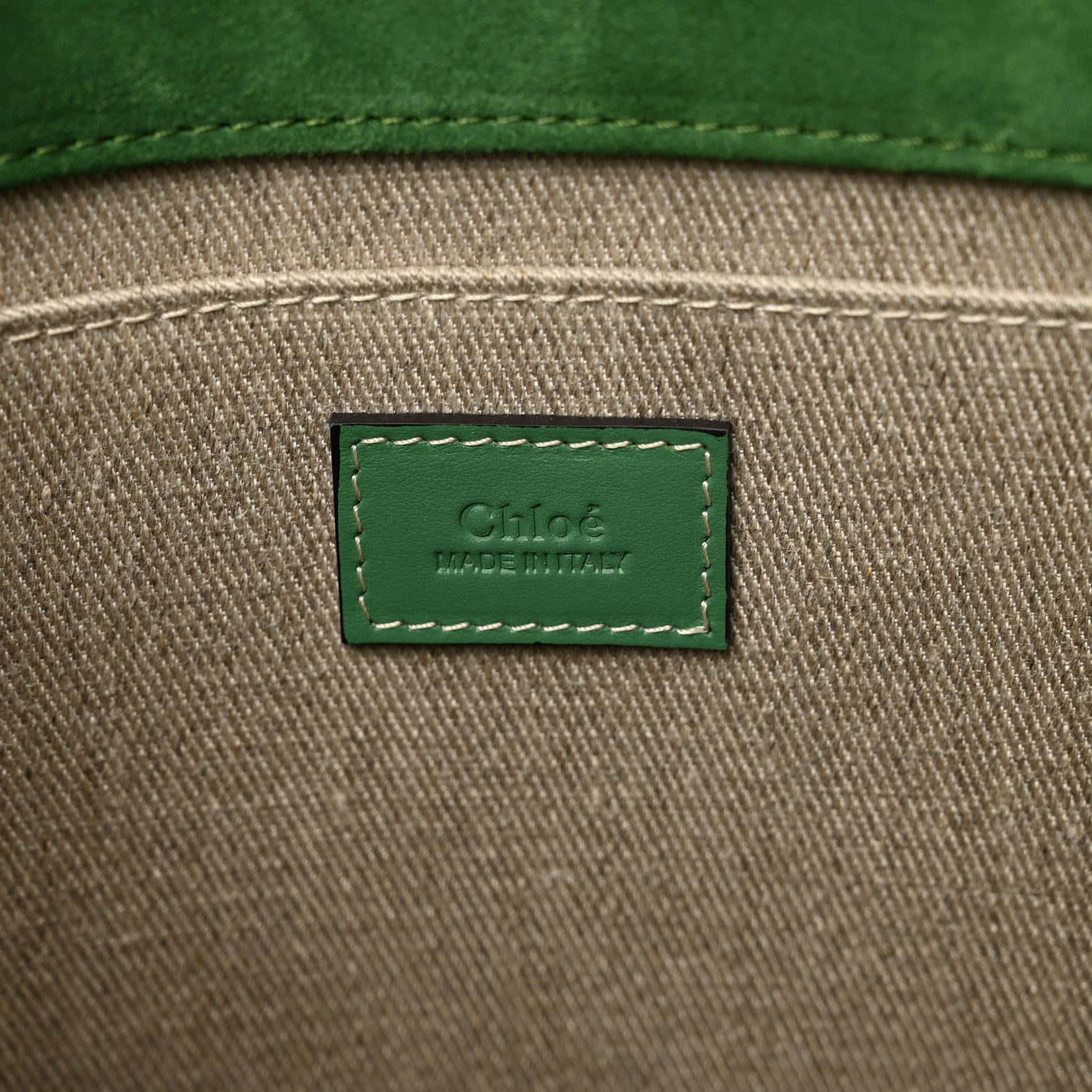 Chloe Suede Calfskin Medium Woody Tote Bright Green 5 of 9