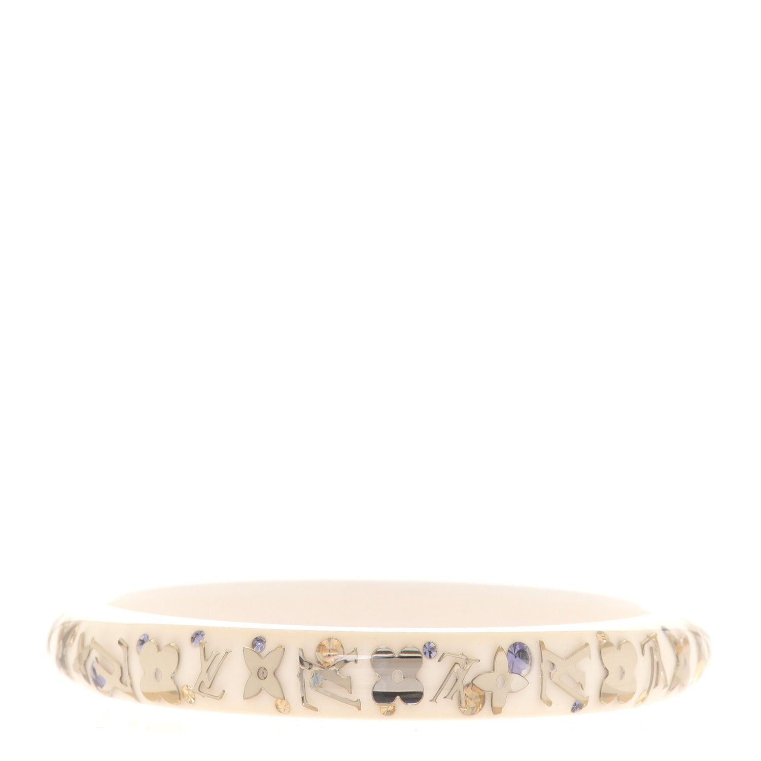 Louis Vuitton Resin Swarovski Medium Inclusion Bracelet PM White 3 of 5