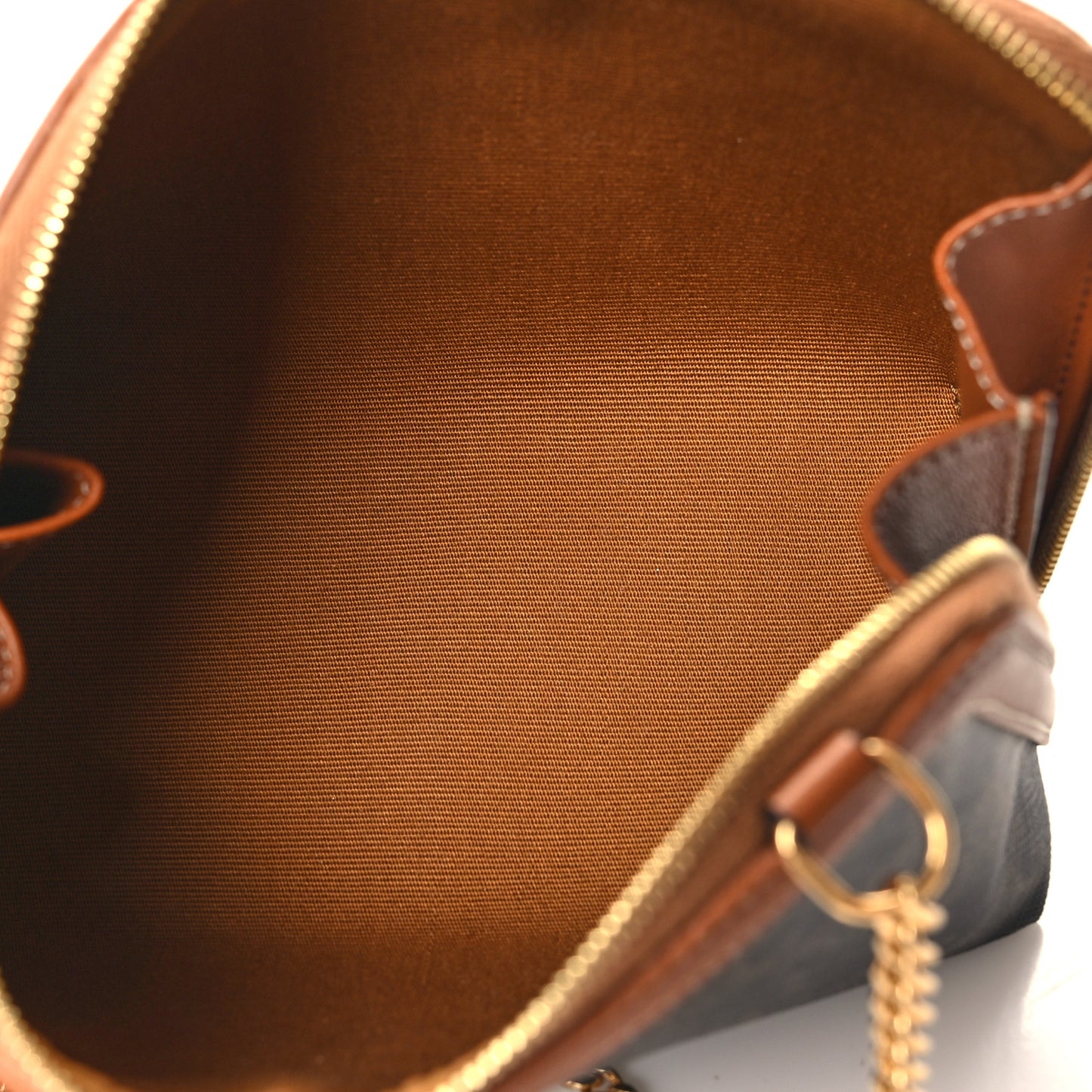 Triomphe Canvas Lambskin Clutch On Chain Tan