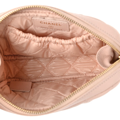 Chanel Caviar Quilted Small Curvy Pouch Cosmetic Case Light Pink 4 of 7