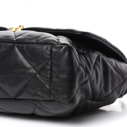 Chanel Lambskin Quilted Maxi Chanel 19 Flap Black 7 of 10