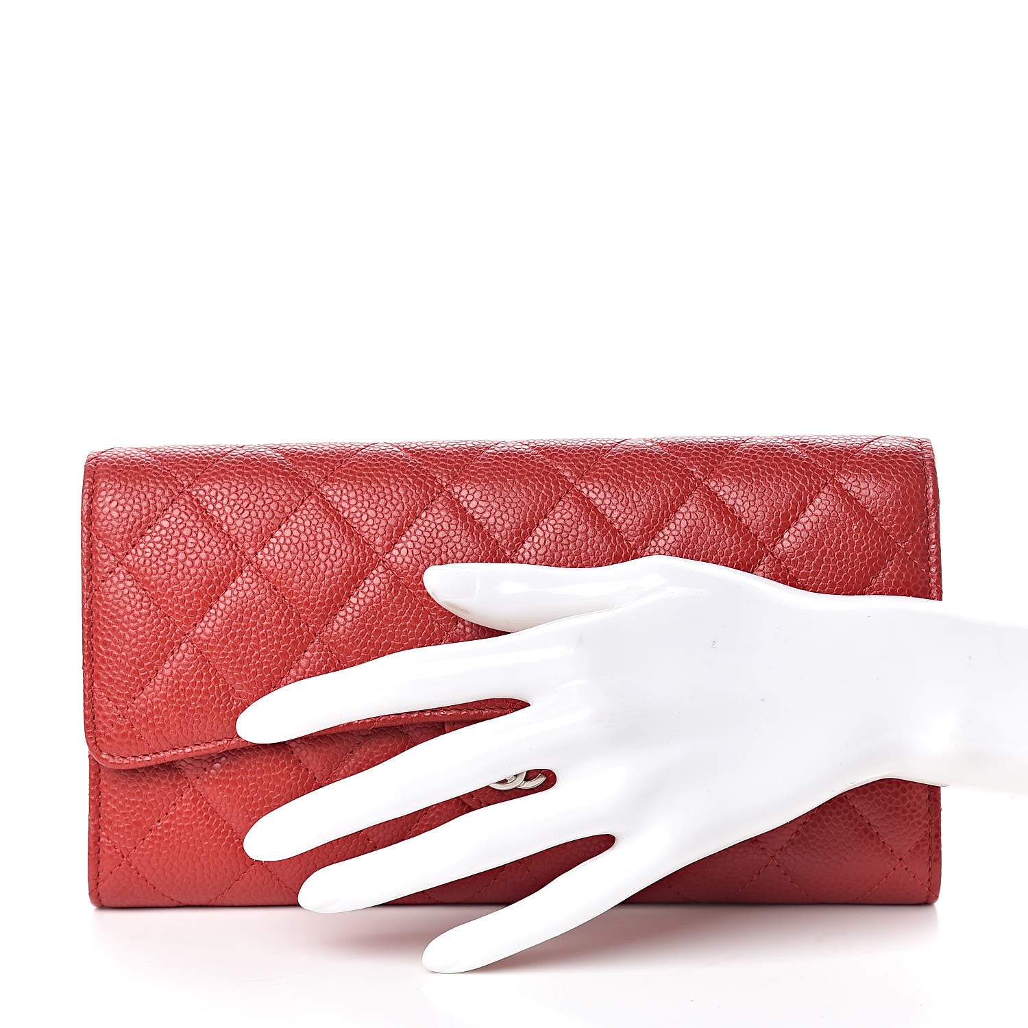 Chanel Caviar Quilted Travel Wallet Red 2 of 11