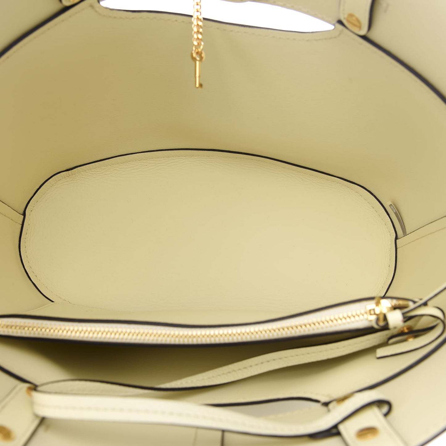 Smooth Grained Calfskin Medium Aby Tote Natural White