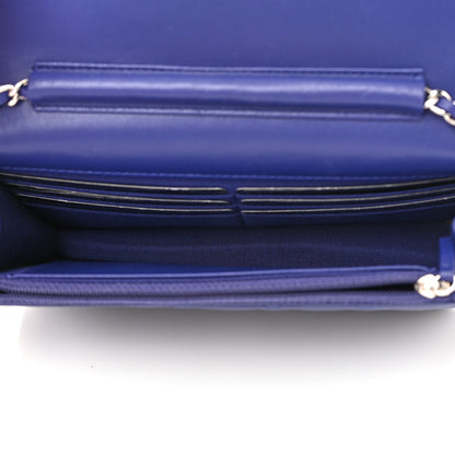 Chanel Lambskin Quilted Wallet On Chain WOC Blue 5 of 16