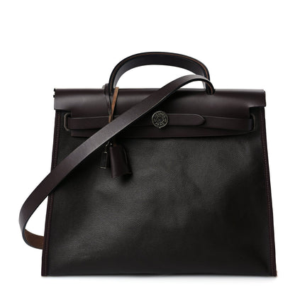 Hermes Toile H Berline Vache Hunter Herbag Zip PM 31 Black Ebene 1 of 9