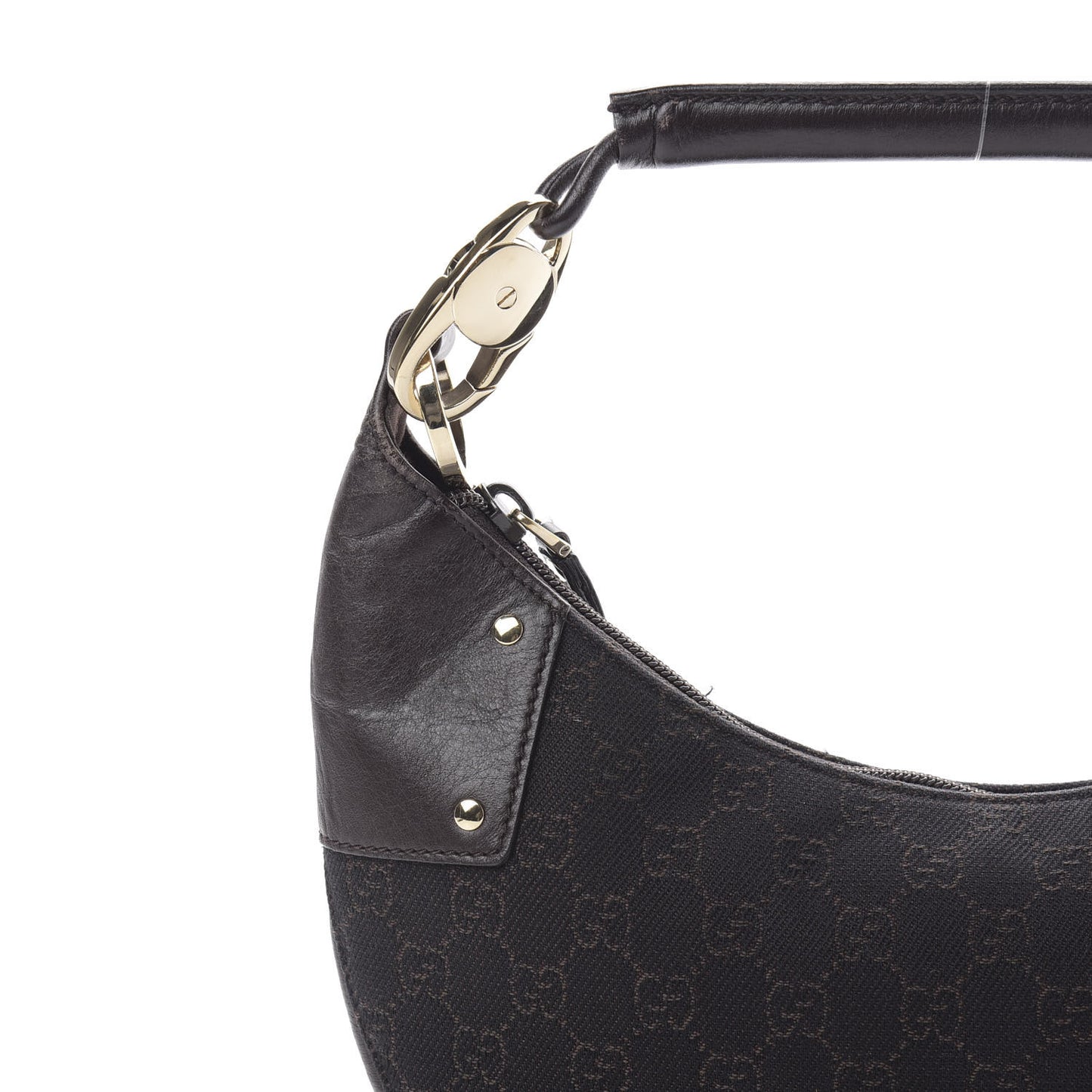 Denim Monogram Half Moon Hobo Dark Brown