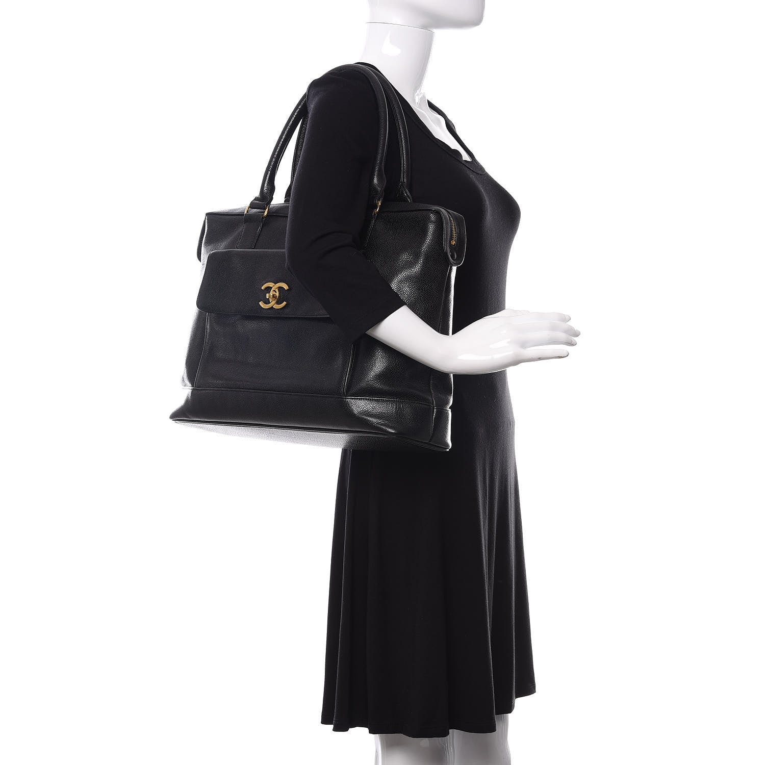 Chanel Caviar CC Tote Black 2 of 14