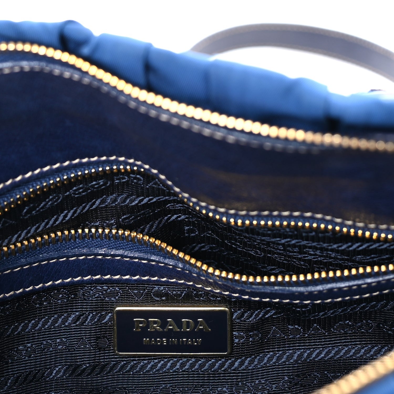 Prada Tessuto Nylon Gaufre Shopping Satchel Bluette 5 of 7