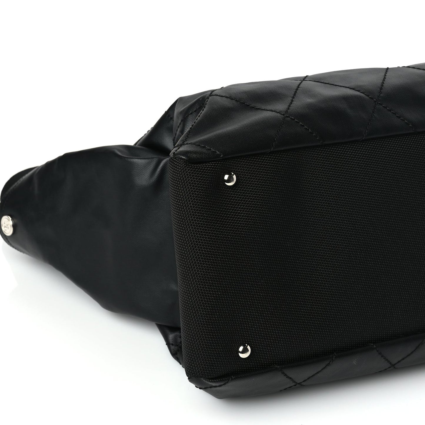 Coated Canvas Stitched XL Paris Biarritz Tote Black