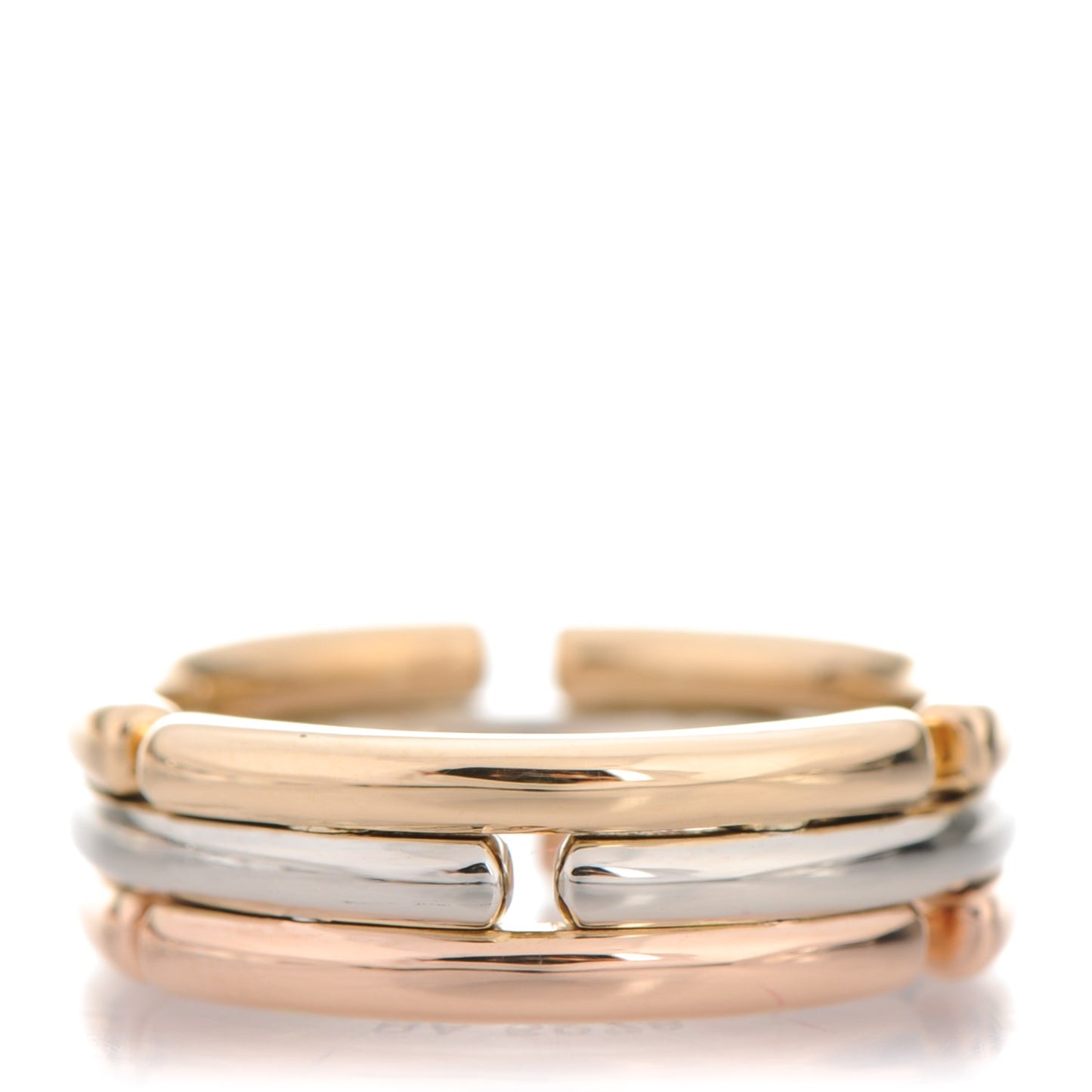 18K Rose Yellow White Gold Collapsible Ring 49 4.75