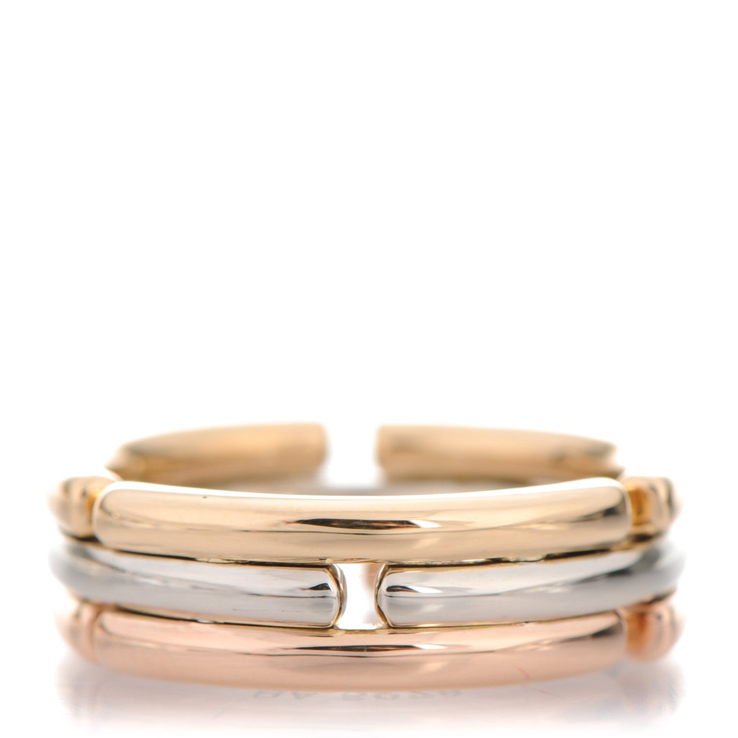 Bulgari 18K Rose Yellow White Gold Collapsible Ring 49 4.75 1 of 4