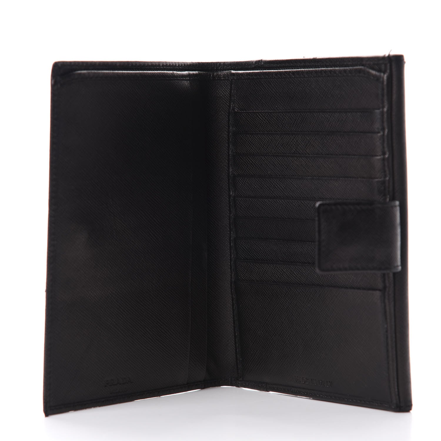 Prada Saffiano Tri-Fold Compact Wallet Black 5 of 10
