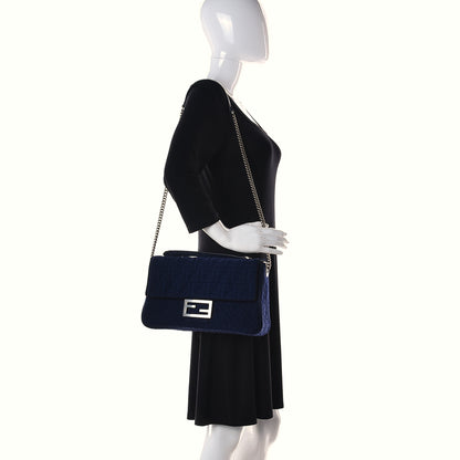 Fendi Technical Fabric FF Large Chain Baguette Marino 2 of 10