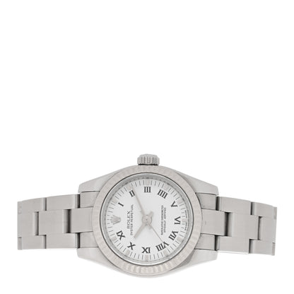 Rolex Stainless Steel 18K White Gold 26mm Oyster Perpetual Watch White Roman 176234 2 of 4