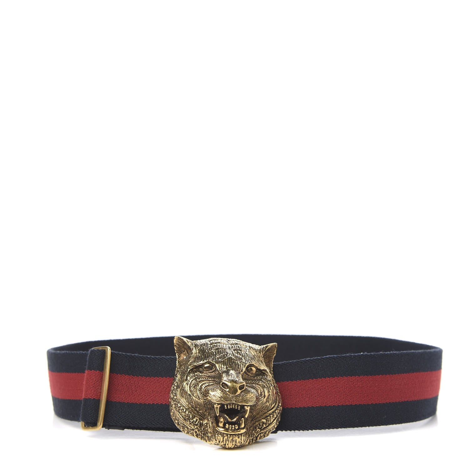 Gucci Web Feline Buckle Belt 65 26 Blue Red 1 of 4