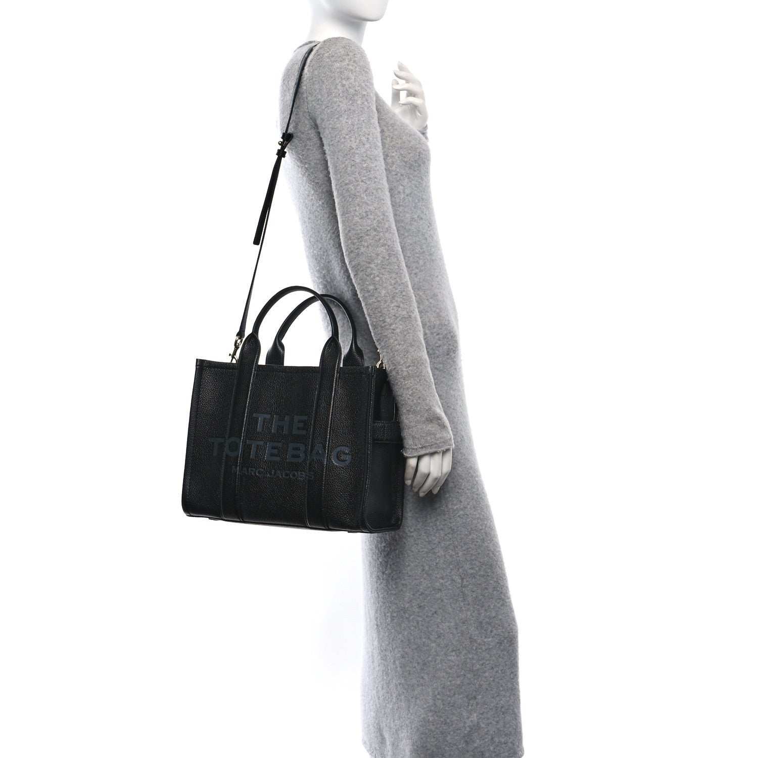 Marc Jacobs Grained Calfskin Medium The Tote Bag Black 2 of 7