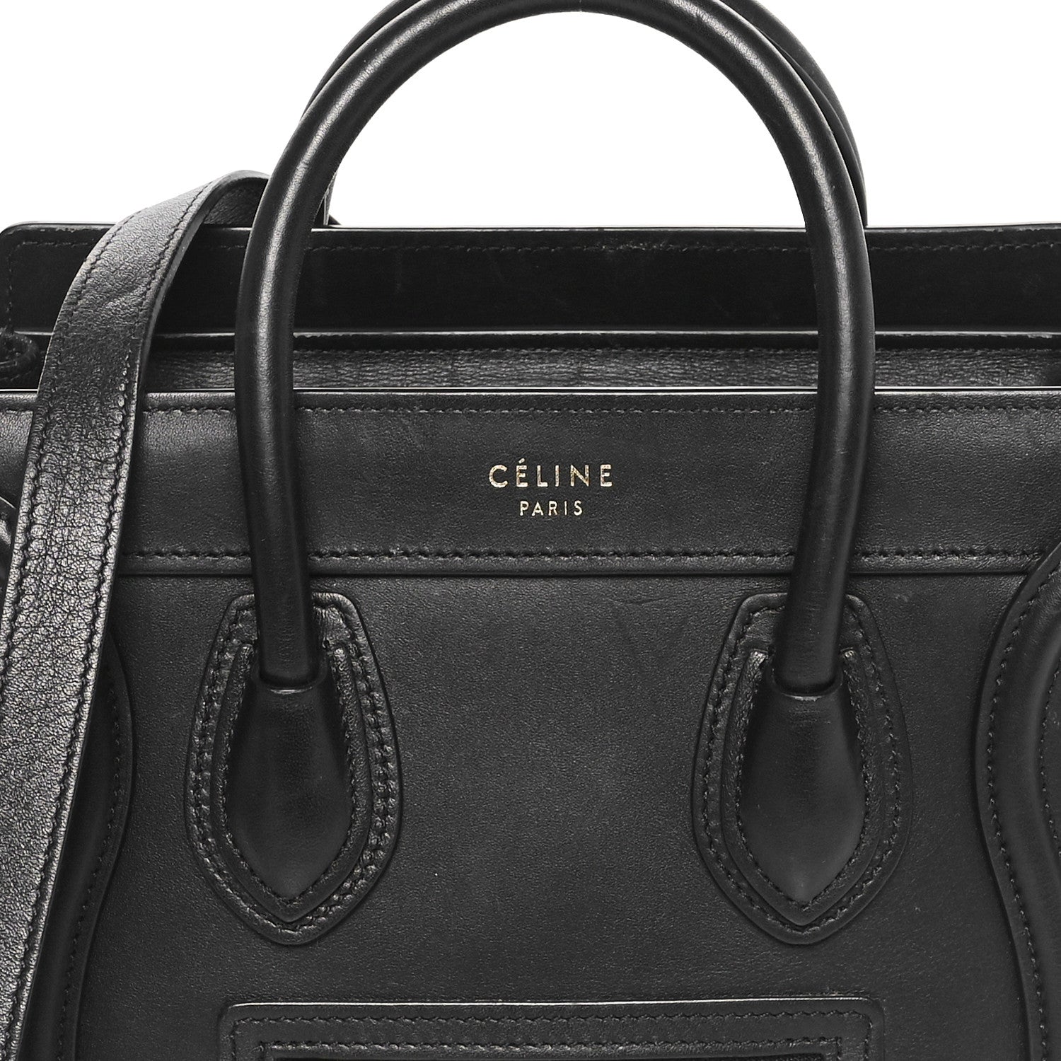 Celine Smooth Calfskin Nano Luggage Black 8 of 10
