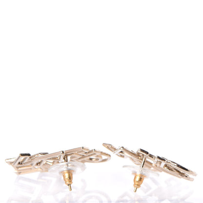 Chanel CC Logo Earrings Gold 3 of 6