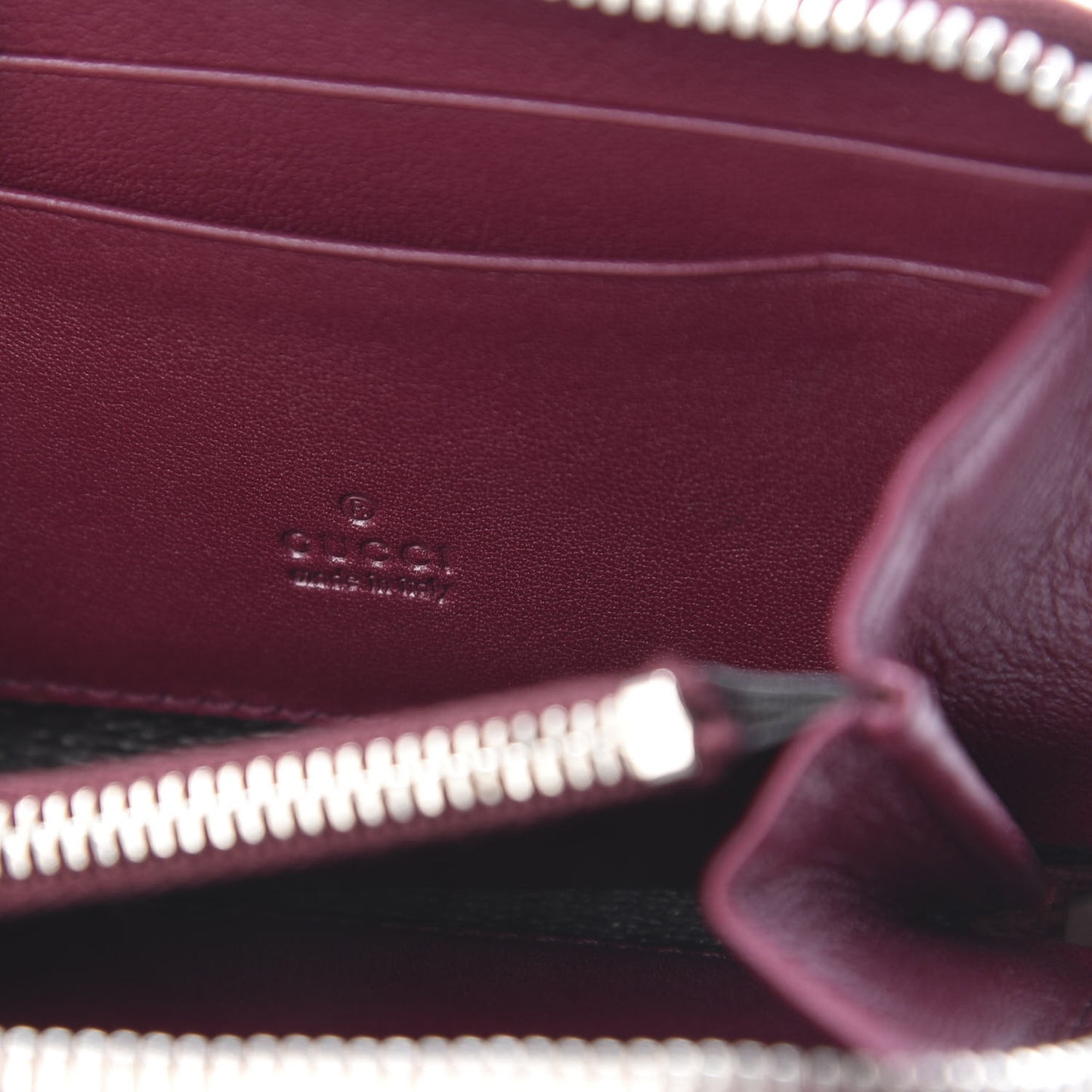 Crocodile Zip Around Card Case Cherry Gloss