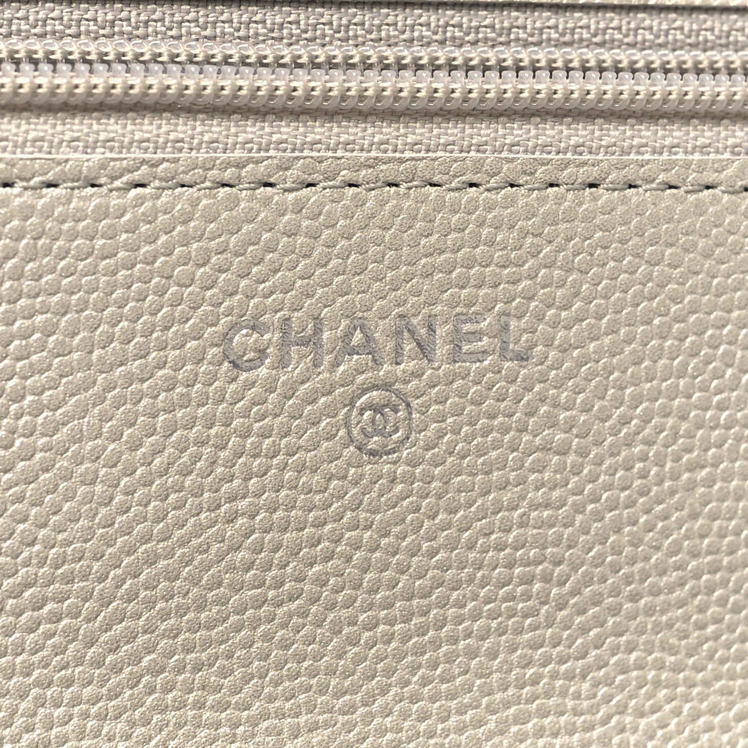 Chanel Caviar Sevruga Wallet on Chain WOC Silver 6 of 14