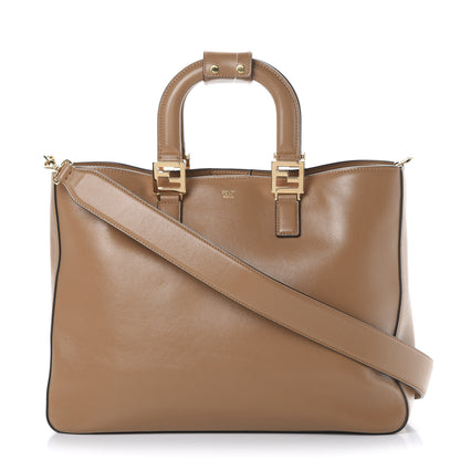 Fendi Vitello Glacier Medium FF Tote Nocciola 1 of 9