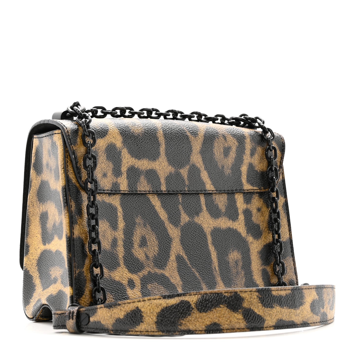 Calfskin Wild Animal Print Twist Shoulder Bag MM