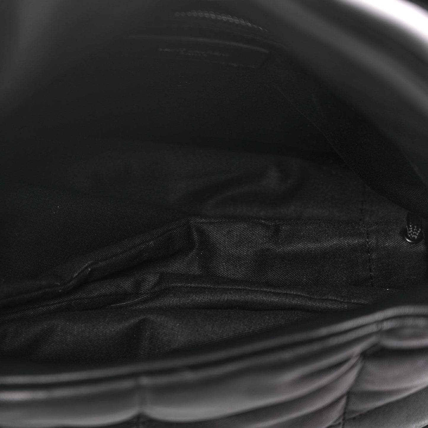 Lambskin Quilted Small Loulou Puffer Monogram Chain Satchel Black