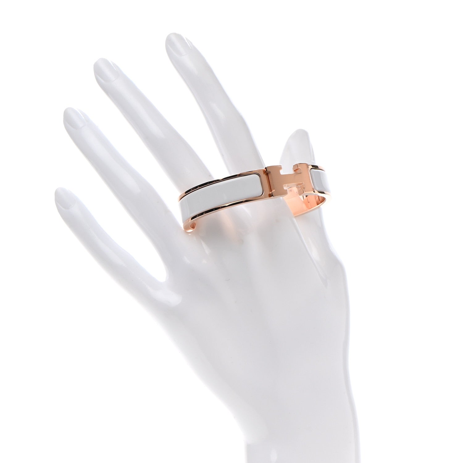 Hermes Enamel Narrow Clic Clac H Bracelet PM White 2 of 5