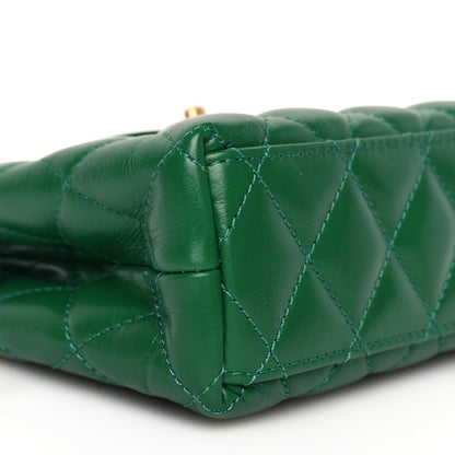 Chanel Shiny Aged Calfskin Quilted Nano Kelly Shopper Green 8 of 9