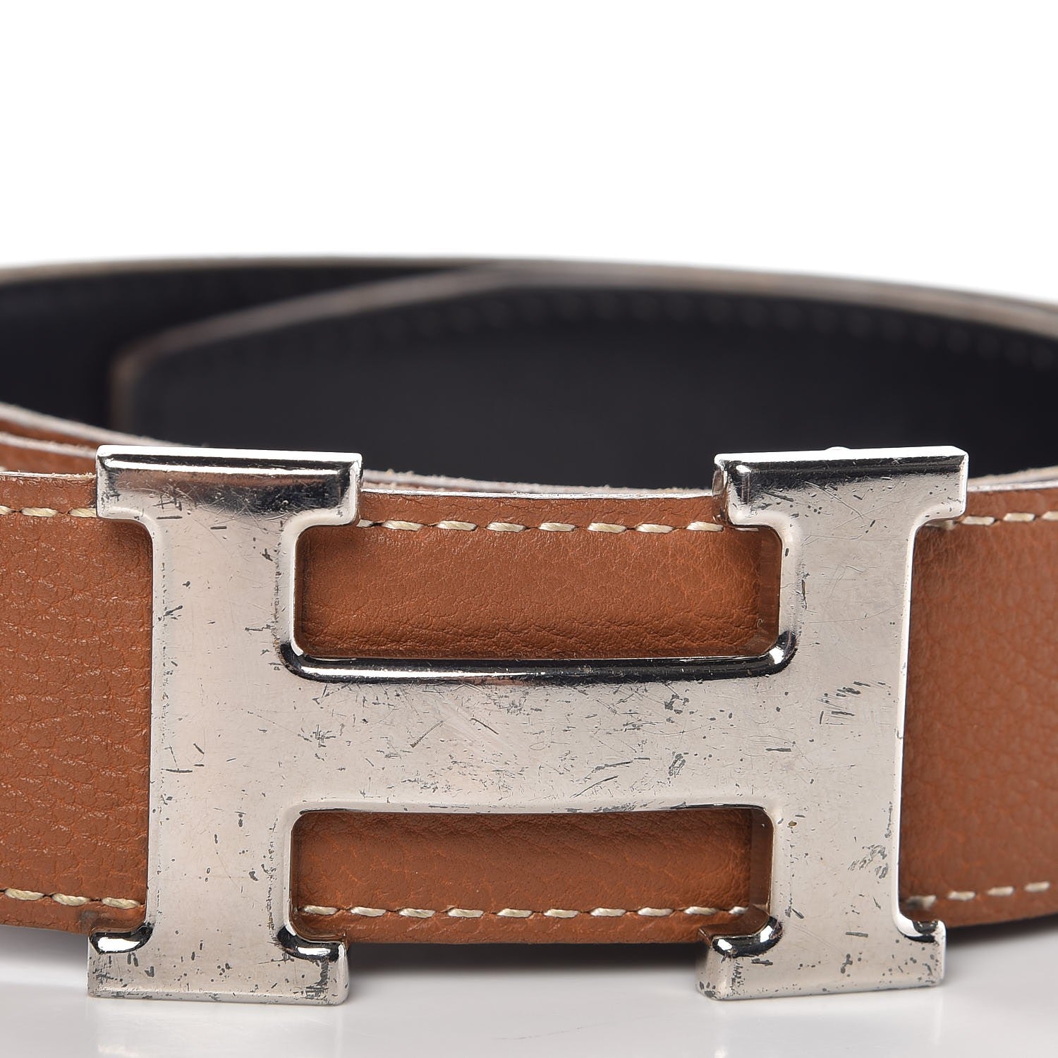 Hermes Box Togo 32mm H Belt 85 Black Gold 7 of 7